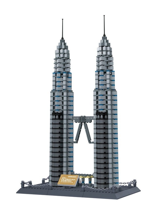 Wange Building & Construction 8011 The Petronas Towers of Kuala Lumpur Malaysia Building Blocks (1160 Piece) - Image 1